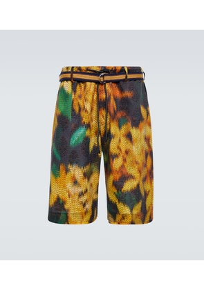 Dries Van Noten Printed layered Bermuda shorts