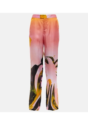 Louisa Ballou Cruise printed straight silk pants