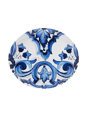 Dolce & Gabbana Casa Mediterraneo Fiore Oval Serving Plate in Blue & White - Blue. Size all.