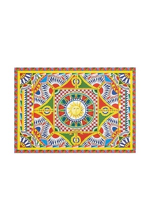 Dolce & Gabbana Casa Carretto Set Of 36 Reversible Paper Place Mats in Multicolor - Yellow. Size all.