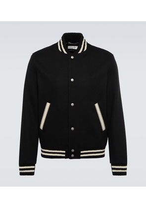 Saint Laurent Wool-blend varsity jacket