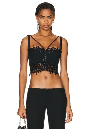 VERSACE Lace Bralette Top in Black - Black. Size 36 (also in ).