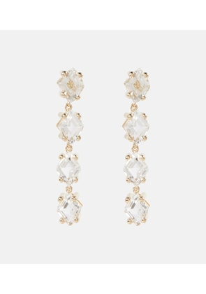 Suzanne Kalan Kira 14kt gold drop earrings with white topaz