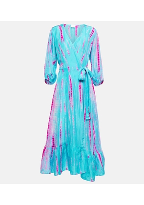 Anna Kosturova Printed wrap silk midi dress