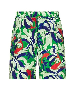 Marni X No Vacancy Inn Chippy Fishes Boxer Shorts In Fern Green in Fern Green - Green. Size 46 (also in 52).