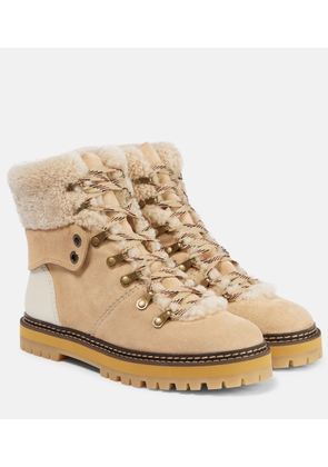 See By Chloé Eileen shearling-lined suede hiking boots