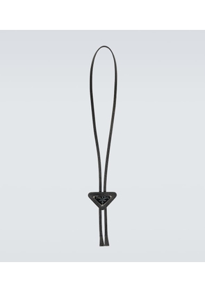 Prada Saffiano triangle necklace with logo