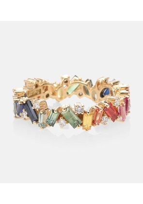 Suzanne Kalan Rainbow Frenzy 18kt gold, diamond and sapphire ring
