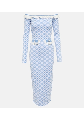 Alessandra Rich Patterned jacquard-knit midi dress