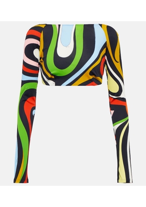 Pucci Boatneck printed cropped top