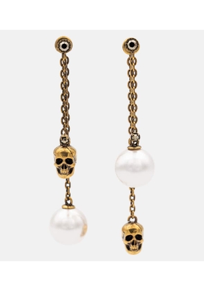 Alexander McQueen Faux pearl and skull earrings