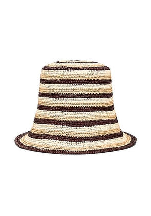Clyde Opia Hat in Cream  Tan  & Brown - Brown. Size all.