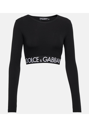 Dolce&Gabbana Logo cotton-blend crop top
