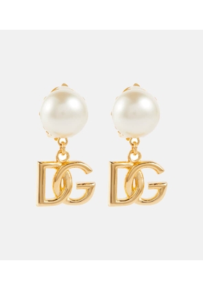 Dolce&Gabbana DG faux pearl clip-on earrings