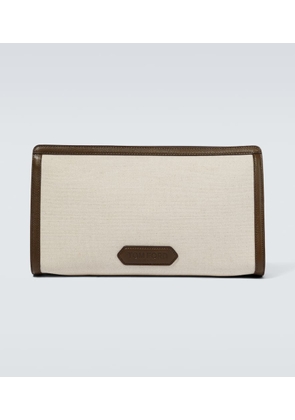 Tom Ford Leather-trimmed canvas pouch