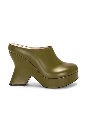Loewe Terra 110 Wedge Clog in Olive - Olive. Size 36 (also in 38, 39).