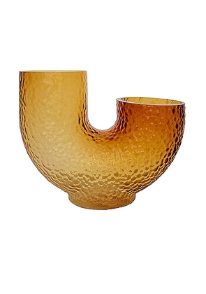 AYTM Arura Medium Glass Vase in Amber - Orange. Size all.