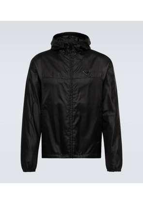 Prada Technical silk hooded jacket