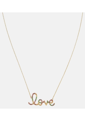 Sydney Evan Love 14kt gold necklace with sapphires