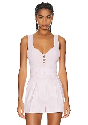 ALAÏA Corset Bodysuit in Rose Dragee - Rose. Size 36 (also in 38, 40, 42, 44).