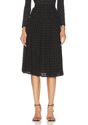 Valentino Toile Iconographe Pleat Skirt in Ebano & Nero - Brown. Size 44 (also in ).