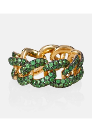Shay Jewelry Essential 18kt gold ring with green garnets