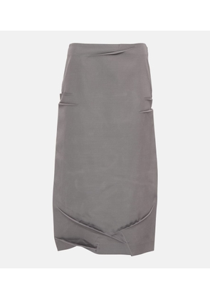 Prada High-rise wool-blend midi skirt