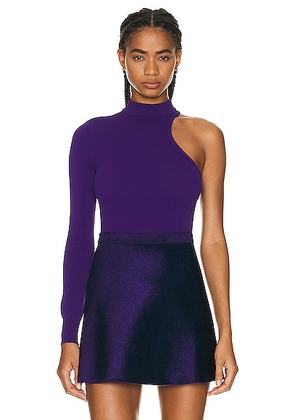 ALAÏA Asymetric Bodysuit in Ultraviolet - Purple. Size 36 (also in 38, 42, 44).