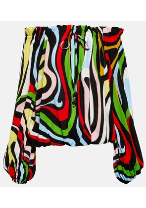 Pucci Printed off-shoulder blouse