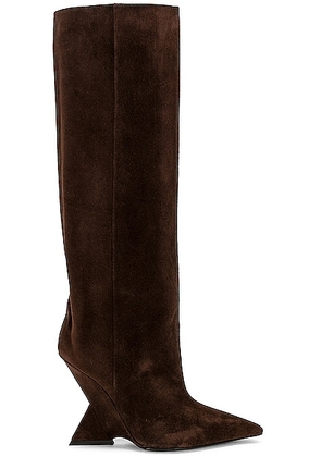 THE ATTICO Cheope Tube Boot in Dark Brown - Brown. Size 36 (also in 37.5, 40).