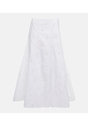 Chloé Broderie anglaise cotton midi skirt