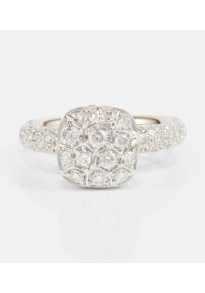 Pomellato Nudo Solitaire 18kt white and rose gold ring with diamonds