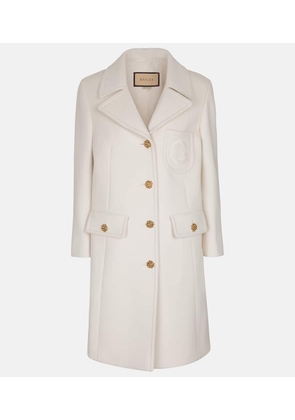 Gucci Double G embroidered wool coat
