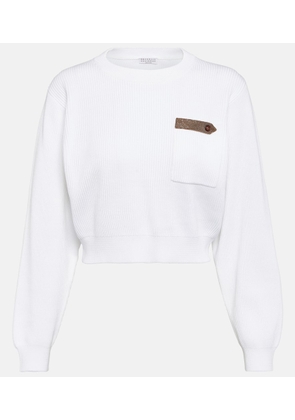 Brunello Cucinelli Cotton jersey cropped sweater