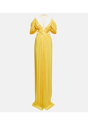 Costarellos Thalia gathered off-shoulder gown