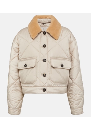 Brunello Cucinelli Shearling-trimmed quilted jacket