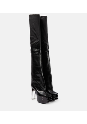 Rick Owens Leather over-the-knee boots