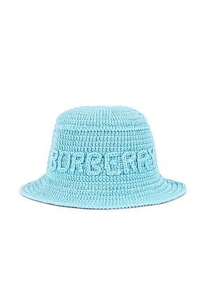 Burberry Crochet Bucket Hat in Bright Topaz Blue - Baby Blue. Size L (also in ).