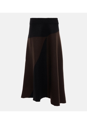 Jil Sander Two-tone wool midi skirt