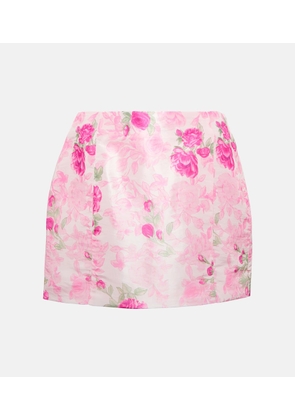 LoveShackFancy Charma floral taffeta miniskirt