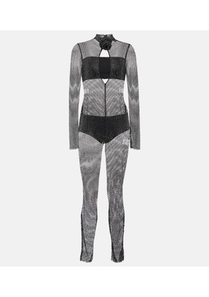 Giuseppe di Morabito Crystal-embellished mesh jumpsuit