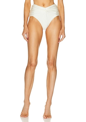 PatBO V-shape Bikini Bottom in White - White. Size L (also in ).