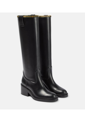 Chloé x Barbour leather knee-high boots