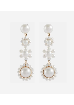 Sophie Bille Brahe Fleur Jeanne 14kt gold earrings with freshwater pearls