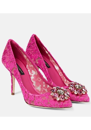 Dolce&Gabbana Belucci embellished lace pumps
