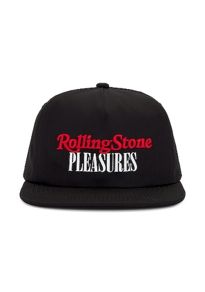 Pleasures Rolling Stone Hat in Black - Black. Size all.