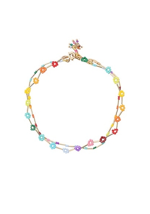 Roxanne Assoulin Flower Patch Anklet Duo in Rainbow - Pink. Size all.