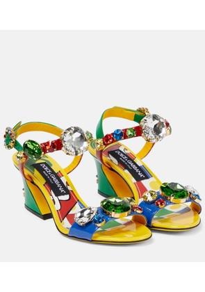 Dolce&Gabbana Keira embellished patent leather sandals