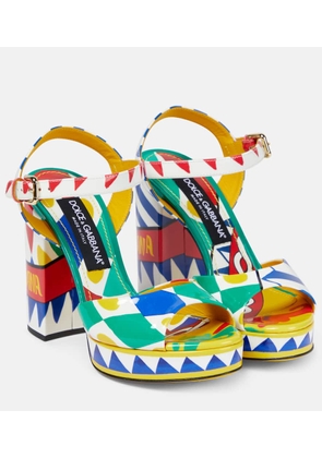 Dolce&Gabbana Printed patent leather sandals