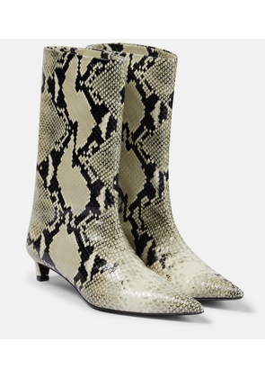 Jil Sander Snake-effect leather boots